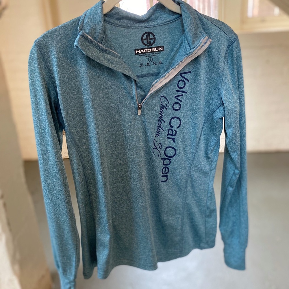 Blue athletic quarter zip